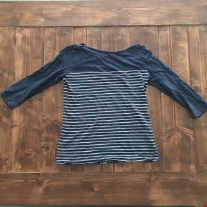 Navy and white striped top
